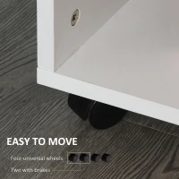 Vinsetto Mobile File Cabinet and Printer Stand for Home Office, Mobile Printer Table with 4 Open Storage Shelves, Door Cabinet, Wheels, White(m-5)