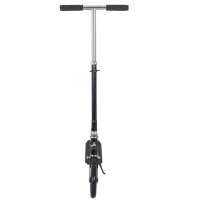 Aosom Kids Foldable Kick Scooter with Adjustable Height, Soft Textured Handles, Wide Deck, Brakes for Ages 7-14, 29.5" H - 39" H, Black(m-9)