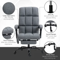 Vinsetto Massage Office Chair with 4 Vibration Points, Reclining Computer Chair with USB Port and Footrest - Dark Gray(m-8)