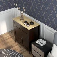 HOMCOM Sideboard Cabinet, Buffet Table with Drawer, Double Door Cupboard and Adjustable Shelf for Living Room, Entryway, Black(m-7)