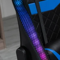 Vinsetto Racing Gaming Chair with RGB LED Lights, Adjustable Height, Gamer Office Chair, Computer Desk Chair, Black/Blue(m-9)