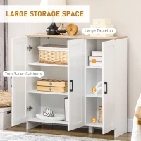 HOMCOM Modern Sideboard Cabinet with Adjustable Shelves, 3 Doors for Modern Kitchen & Dining Room, Ideal for Homeowners, White(m-4)