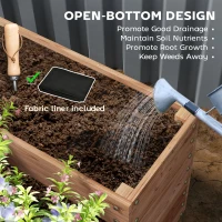 Outsunny 4-Tier Raised Garden Bed, Vertical Wooden Elevated Planter Box Kit with Liner for Vegetable, Flower, Herb, Dark Brown(m-5)