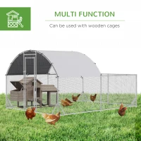 PawHut Large Chicken Coop Metal Chicken Run for Chickens with Waterproof and Anti-UV Cover, Dome Shaped Walk in Fence Cage Hen House for Outdoor and Yard Farm Use, 1" Dia, 12.5' x 9.2' x 6.4'(m-6)