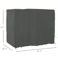 Outsunny Outdoor Patio Hammock Porch Swing Cover with UV, Water, & Dust Fighting Material, 81" x 49" x 65", Gray(m-3)