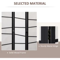 HOMCOM 5.6ft Folding Room Divider, 3 Panel Wall Partition with Wood Frame for Bedroom, Home Office, White(m-5)