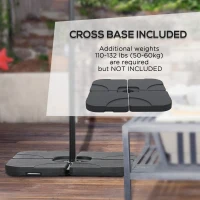 Outsunny 10 FT Cantilever Umbrella, Round Hanging Offset Umbrella with Crank, Cross Base and 8 Ribs for Garden, Backyard, Blue(m-6)