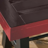 Outsunny Patio Wooden Bench, Outdoor Garden Bench with Slatted Seat, Front Porch Loveseat for Conservatory, Garden, Poolside, Deck, Brown(m-7)