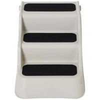 PawHut Pet Stairs Dogs and Cats Folding Ladder Puppy Portable 3 Steps Home Travel Using Cream(m-9)