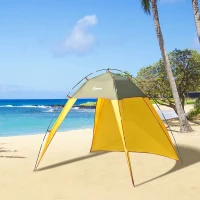 Outsunny 7x7x5.5ft Outdoor Folding Beach Tent Sun Shade Shelter Patio Camping Canopy Fast Pitch Tent(m-1)