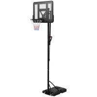 Soozier 7.7-10ft Basketball Hoop, Freestanding Basketball System with 43'' Shatterproof Backboard and Wheels(m-2)