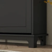 HOMCOM Modern Shoe Storage Cabinet, Narrow Shoe Cabinet with 4 Flip Drawers, Adjustable Shelves, 5 Legs for Entryway, Black(m-10)