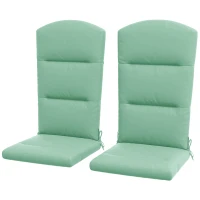 Outsunny Patio Chair Cushions for Adirondack Chair Replacement Cushions with Back and Ties, Set of 2, Green(m-2)