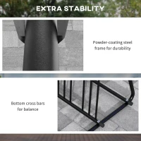 DURHAND All-Steel Bike Rack, 61" Bike Stand, 6-Bike Capacity, Dual-Side, for Garages Streets Yards Schools(m-6)