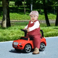 Qaba Bentley Bentayga Licensed Baby Car Foot To Floor with Horn Music, Under-Seat Storage, for 18-36 Months, Red(m-1)