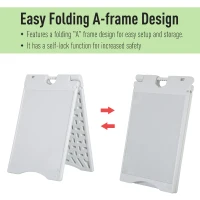 Vinsetto A Frame Sandwich Board Signs Outdoor 22" x 28" Sidewalk Sign with Weighted Tank & Weatherproof Design, White(m-4)
