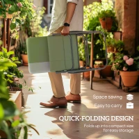 Outsunny Outdoor Rocking Chairs Set of 2, Folding Rocking Chair Set, 400 lbs. Capacity, Wide Seat, Padded High Back, Dark Green(m-7)