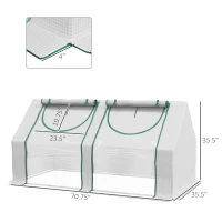 Outsunny 6' x 3' x 3' Portable Greenhouse, Garden Hot House with Two PE/PVC Covers and 2 Roll Up Windows, Clear(m-3)