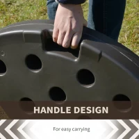 Outsunny 4 Pieces Cantilever Patio Umbrella Base, Fan Shaped Umbrella Weight w/ Built-In Handles & Rugged Material, 148 lbs Water and 220 lbs Water and Sand, Coffee(m-4)