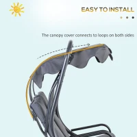 Outsunny 84A-052 Series 2-Seater Swing Canopy Replacement Top Cover, Gray(m-5)