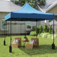 Outsunny 10' x 10' Replacement Canopy Top for Pop Up Canopy Tent with 4 Sand Bags, UPF50+ Protection, Navy Blue(m-10)