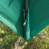 Outsunny 10x10ft Cantilever Umbrella with 4 Adjustable Angle and Rotation, Square Top Market Parasol with Aluminum Pole and Ribs for Backyard Patio Outdoor Area, Green(m-9)
