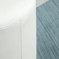 HOMCOM 360° Swivel Foot Stool Round PU Ottoman with Thick Sponge Padding and Solid Steel Base, White(m-8)