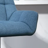 HOMCOM Swivel Barstools Set of 2 Adjustable Bar Stools with Footrest Armrests and PU Leather Back for Dining Room Dark Blue(m-10)