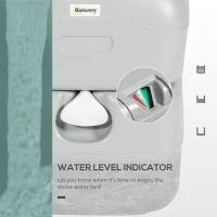 Outsunny Porta Potty, 5.8 Gallon Portable Toilet with Level Indicator and Anti-Leak Pump for Camping, Boating, Hiking, Travel, RV(m-5)