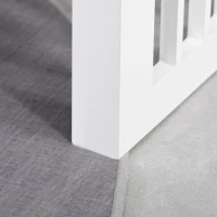 PawHut 6" Height Small Puppy Dog Feeding Station for Messy Pets, Stainless Steel Elevated Dog Bowls with Modern Wooden Frame, Dog Food Stand Pet Feeding Station, White(m-9)