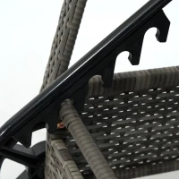 Outsunny 2 Reclining Chaise Lounge Chairs, Rolling Outdoor Chairs with Cushion, Pillow, Headrest, Armrests, and Wheels, Black(m-9)