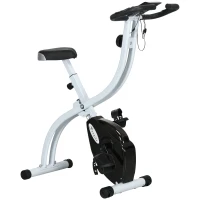 Soozier Foldable & Quiet Exercise Bike with 8-Level Magnetic Resistance, Pulse Sensor, Wheels and LCD Monitor, Black(m-2)