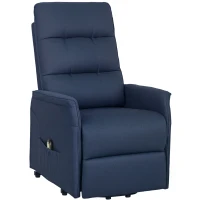 HOMCOM Power Lift Chair for Elderly, Fabric Recliner Sofa with Remote Control, Side Pockets, Quick Assembly, Deep Blue(m-1)