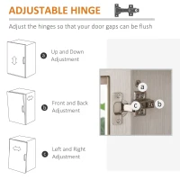 HOMCOM Rustic Style Sideboard Serving Buffet Storage Cabinet Cupboard with Glass Doors and Adjustable Shelves for Kitchen and Dining Area, White Wood(m-7)