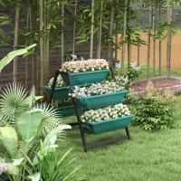 Outsunny 3-Tier Vertical Raised Garden Planter with 5 Boxes, Outdoor Plant Stand Grow Container for Vegetable Flowers(m-8)