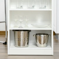 HOMCOM Bar Table, High Top Pub Table with 4 Storage Shelves, Modern Bar Height Table for Home Bar, Kitchen, Grey(m-9)