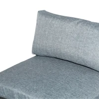 Outsunny 5-Piece Outdoor Sectional Furniture, Patio Sofa Set, PE Wicker Couch, Cushions, Pillows, Ottoman, Table, Light Gray(m-8)