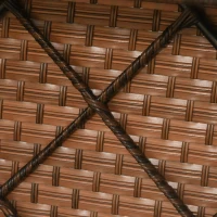 Outsunny 5-Piece PE Rattan Outdoor Patio Armchair Set with 2 Armchairs, 2 Ottomans, Wood Grain Plastic Top Coffee Table Conversation Set, & Metal Frame Build, Mixed Gray(m-9)