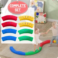 Qaba 8PCs Kids Balance Beam Stepping Stones w/ Non-slip Foot Pads(m-9)