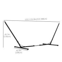 Outsunny Adjustable Hammock Stand, Fits 10-13 ft Hammocks Up to 264lbs Capacity,Black(m-3)