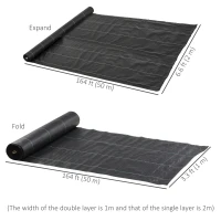 Outsunny 6.5ft x 164ft Weed Barrier, Landscape Fabric, for Greenhouse Yard Garden Weed Control, Heavy-Duty & Easy Setup, 4.6oz(m-3)