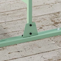 Outsunny 6.5FT Decorative Outdoor Divider, Metal Privacy Screen with Stand, Leaf Style, Light Green(m-9)