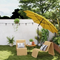 Outsunny 8.5FT Parasol with 10 Ribs, Air Vents, Crank Handle & Tilt for Outdoor, Garden and Pool, Yellow(m-9)