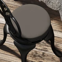 Outsunny Patio Chair Cushions Set of 4 Round Seat Cushions for Dining Bistro Chairs Machine Washable, 15" x 15" x 3", Dark Gray(m-9)