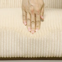 HOMCOM Corduroy Accent Chair Armchair with Wide Seat and Soft Padded Armrests for Reading, Bedroom, Beige(m-10)