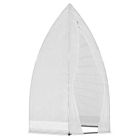 Outsunny 55" x 55" x 71" PE Greenhouse, Portable Tomato Hot House for Plants with Zippered Door for Outdoor Garden, or Patio, White(m-11)