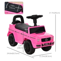 Aosom Compatible Baby Toddler Push Car Foot-to-Floor Ride-On Wheel Mercedes-Benz G350 Licensed Pink(m-3)
