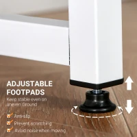 HOMCOM L-Shaped Computer Desk Home Office Corner Desk Study with Wide Desktop, 2 Side Shelves, Steel Frame, White(m-6)