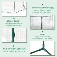 Outsunny 71" x 17" x 24" Mini Greenhouse Portable Hot House for Plants with Zipper Design for Outdoor, Indoor, Garden, White(m-5)