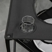 Outsunny Outdoor Folding Camping Table, 22" Portable Picnic Table w/ Cooler, Holders, Carry Bag for Travel Hiking Fishing Beach(m-9)